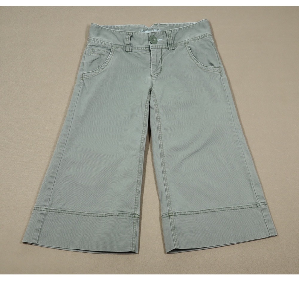 American Eagle Wide Leg Capris - Green‎ - Size 0